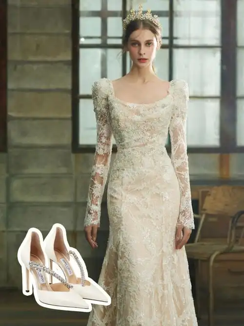 婚纱中的爱马仕78bridalvillage和婚鞋搭配