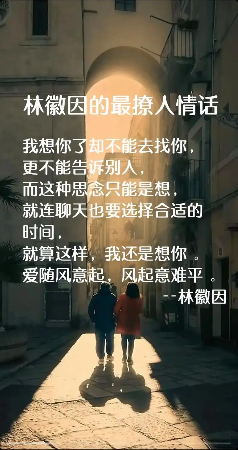我想你了却不能去找你而这种思念只能是想就算这样我还是想你林徽因的