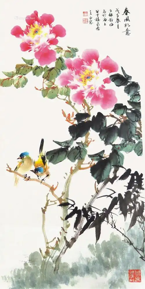 唐秉耕山水花鸟画作品