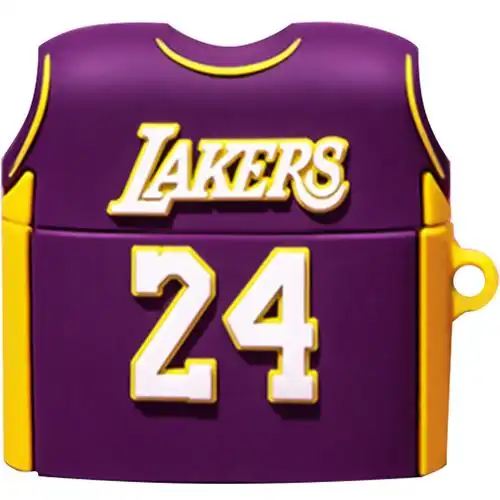 nba湖人科比24号紫色球衣airpods123pro保护套苹果耳机保护套