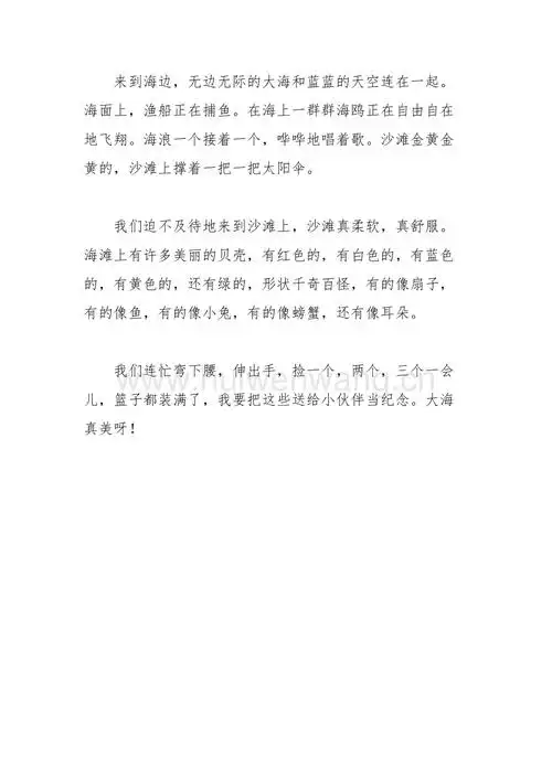 2021年捡贝壳作文字二年级作文.docx