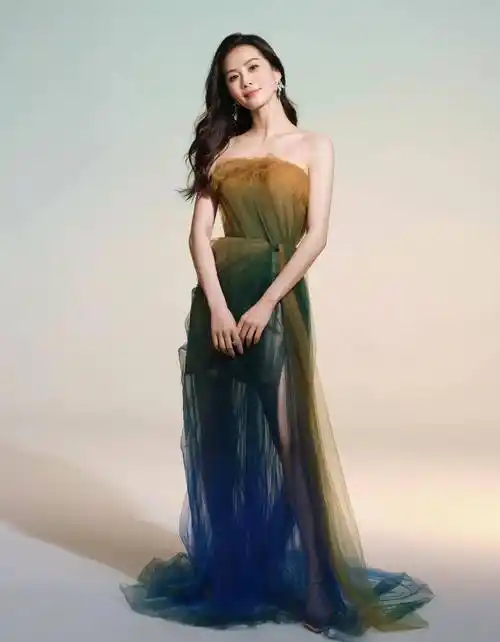 刘诗诗36岁生日照,身穿渐变抹胸薄纱连衣裙,温婉优雅!