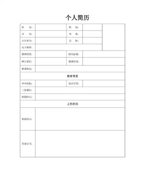 别担心,这里有一款简约而不简单的word版个人简历模板等你来拿!