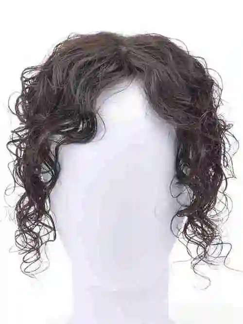 高档真发假发片女头顶补发块遮白发蓬松遮白发无痕自然中长卷发斜