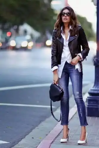 女版皮夹克六种搭法,经典的帅气,也能穿出优雅,让你注定不凡!