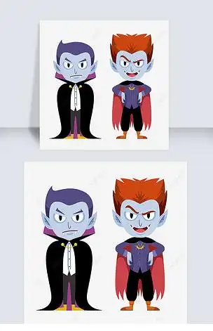 手绘可爱卡通q版吸血鬼