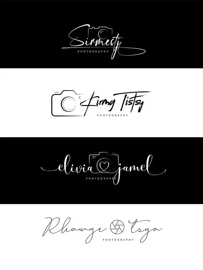 摄影相机英文水印logo设计.#字体设计 #你留名我来写 # - 抖音