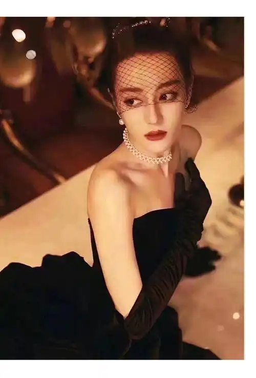 迪丽热巴同款天然珍珠项链多层手工编织蕾丝款颈链法式复古