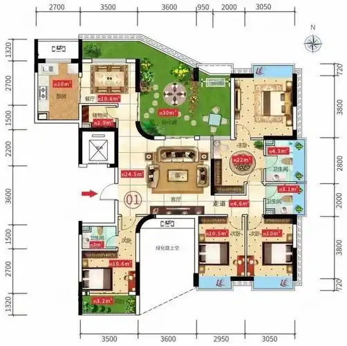第四代大平层,九个空中花园户型,每一款都熠熠生辉