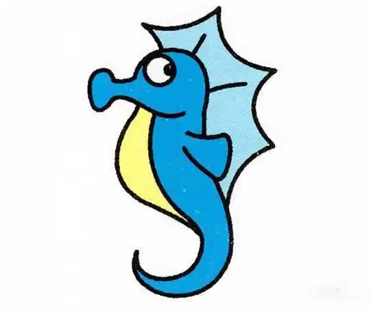儿童卡通海马的画法海马简笔画图片教程彩图素描-www