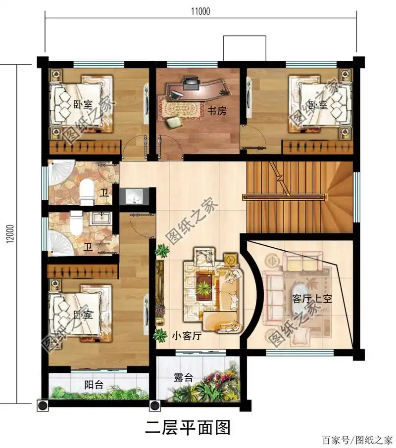 南方农村两层半房屋设计图绝对惊艳,收藏图纸不迷路
