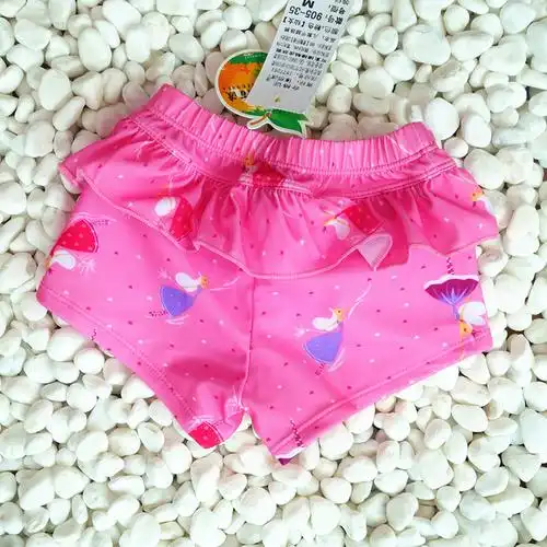 七色王国婴童泳装 七色王国女童泳裤 平角 女宝宝小中大童可爱荷叶边