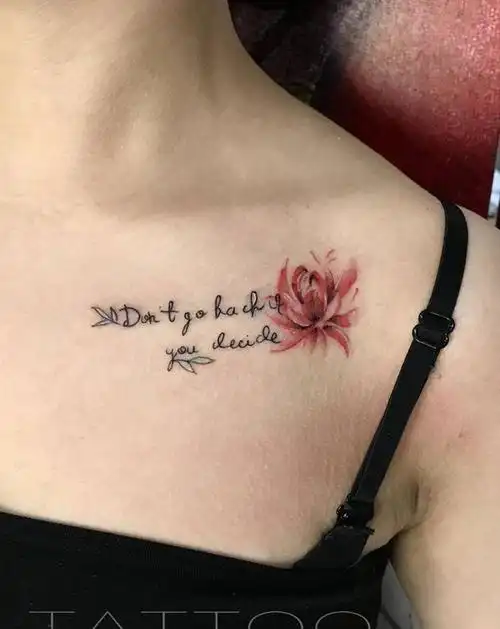 彼岸花纹身图片_胸部新传统纹身图案