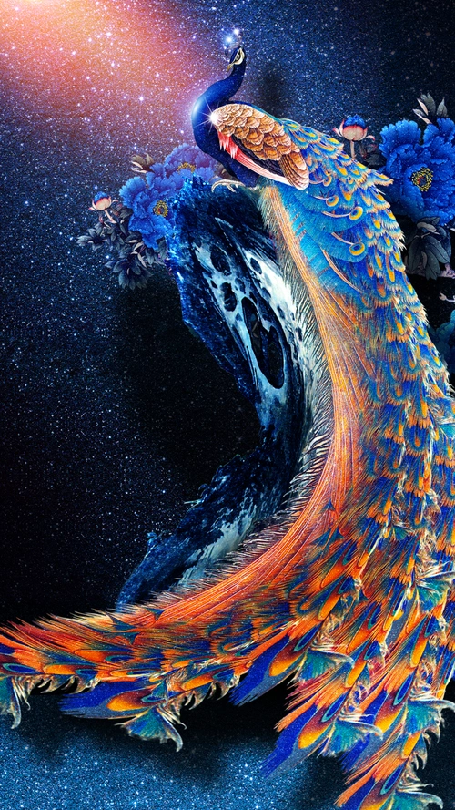 珠光孔雀h5背景