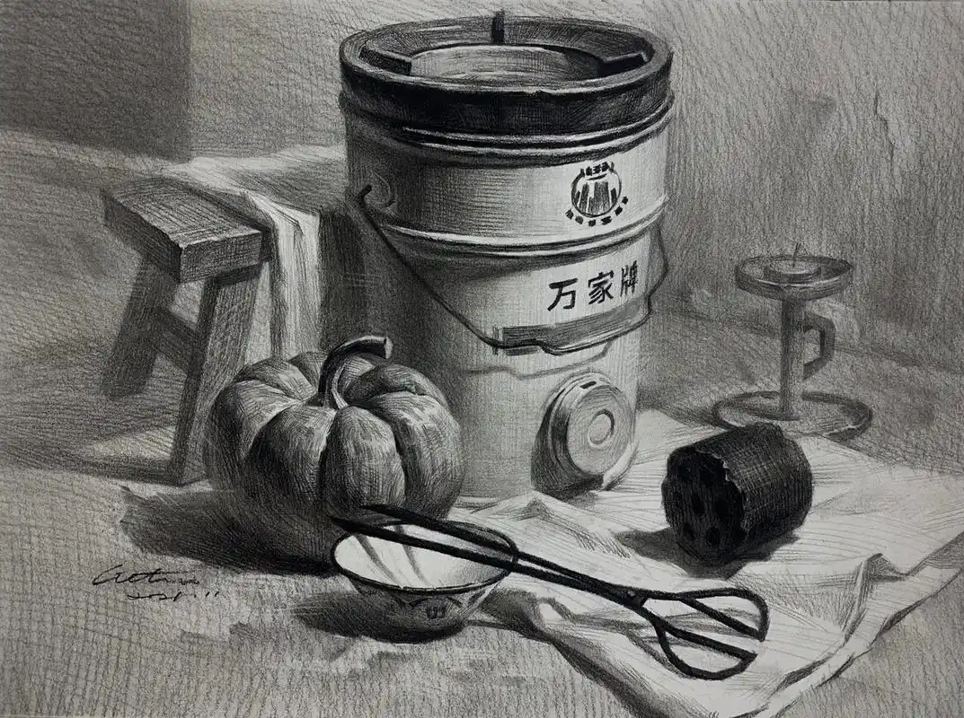 这种题在山东只能算入门级吧04#素描静物 #素描基础 #素描 - 抖音