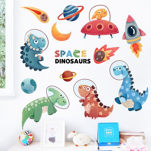 太空宇宙卡通墙贴卧室装饰墙壁贴画男孩儿童房间床头衣柜贴门贴纸