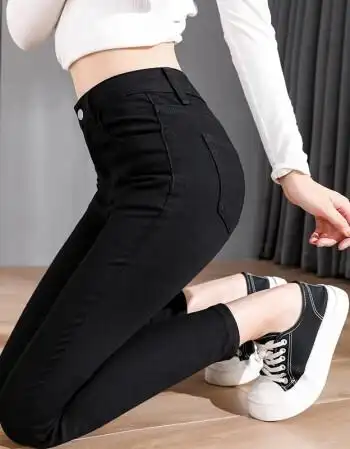 σο魔术黑色打底裤女裤外穿2021铅笔小脚紧身裤显瘦高腰小黑裤加绒