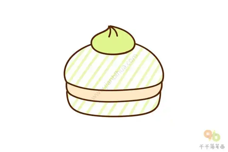 美食图鉴 小巧甜美的马卡龙简笔画