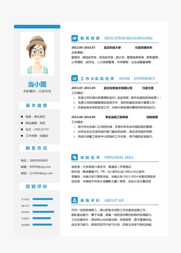 行政人事个人简历模板