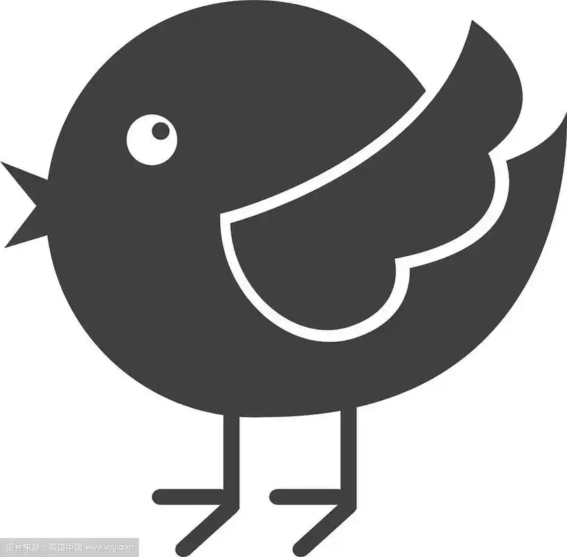 可爱的小鸟剪影孤立图标设计