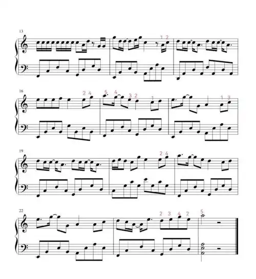 钢琴曲《踏山河》带指法