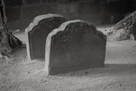 墓碑符号墓碑和墓碑黑白, 万圣节概念照片