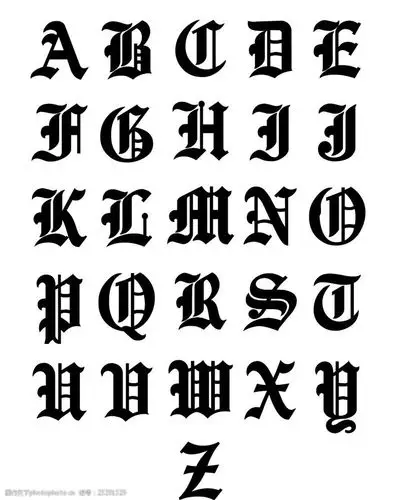 哥特英文字母图层