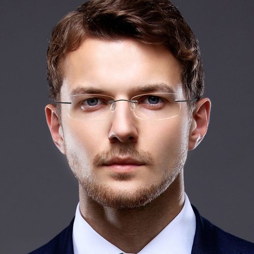 无框眼睛架男金丝眼镜框女超轻纯钛β钛近视眼镜可配有度数配镜