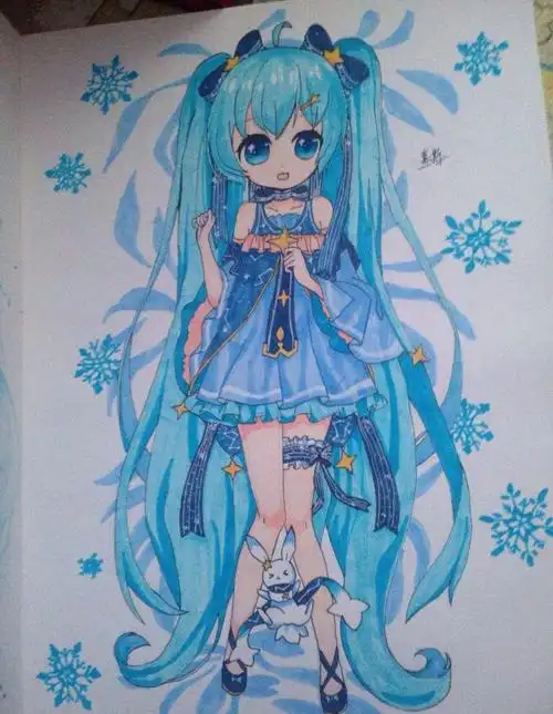 年级随便乱摸的一只miku老库存了(笑哭)来自合集:画画退步史著作权归