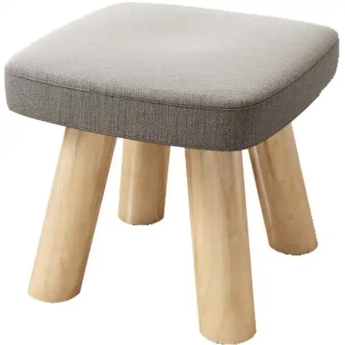 布艺凳子家用儿童小板凳实木矮凳子圆凳网红懒人沙发凳创意小木凳