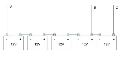 如图连接,ab为48v,ac为60v 向左转  向右转