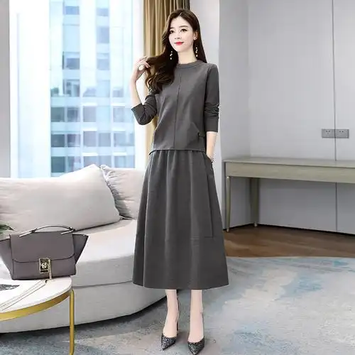 套装裙两件套连衣裙春装2022年新款女洋气半身裙减龄休闲春秋裙子