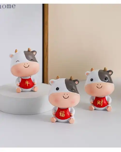 圣诞礼物创意可爱牛年吉祥物摆件家居客厅桌面房间布置装饰品摆设牛气