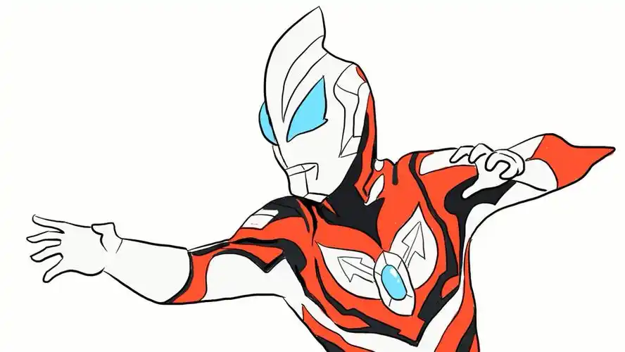 捷德奥特曼帅气的战斗姿势儿童卡通简笔画