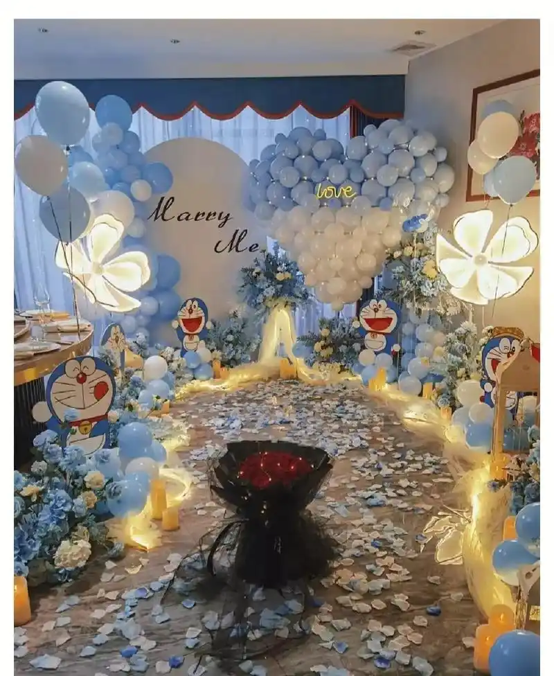 告白情人节浪漫表白求婚氛围感背景墙kt板气球链全套定制#告白 - 抖音