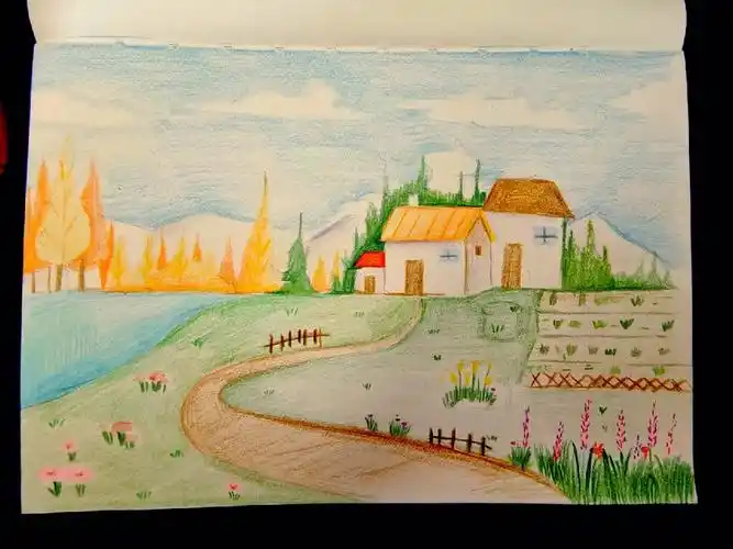 听说是你心中的秋景彩铅风景步骤图