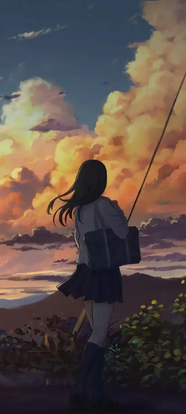 手机壁纸,优美二次元动漫人物场景