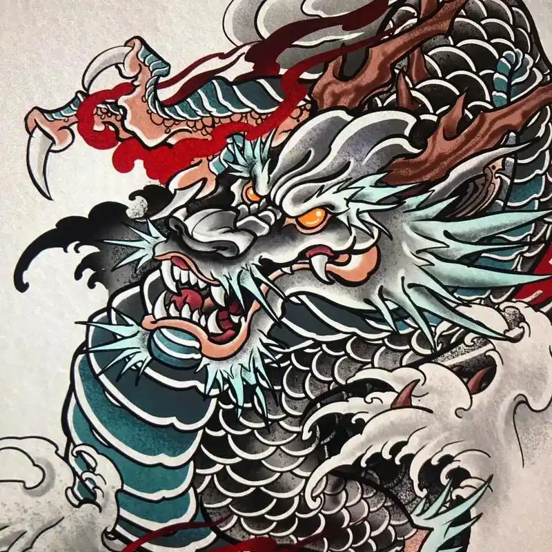 适合纹在大臂 大腿的龙.#日式老传统 #龙 #tattoo  - 抖音