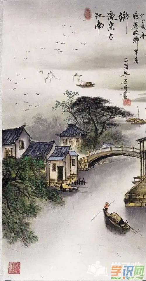 中国画江南水乡壁纸