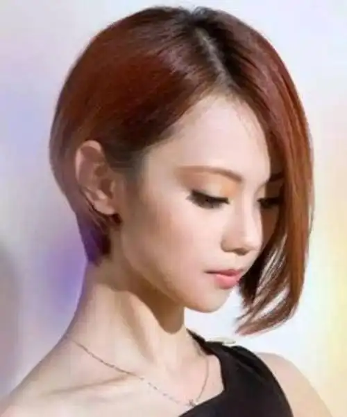 齐耳短发把刘海侧分,凸显御姐范的女人味!