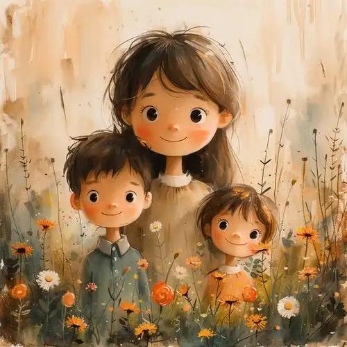 母子头像|妈妈和一儿一女