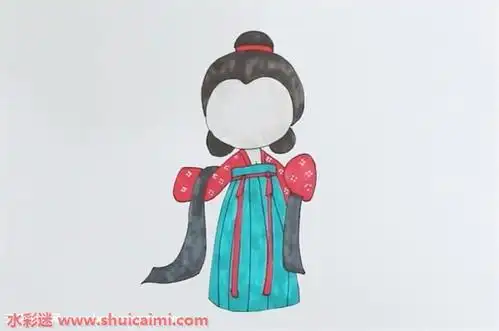 齐胸襦裙怎么画 齐胸襦裙简笔画简单好看带颜色