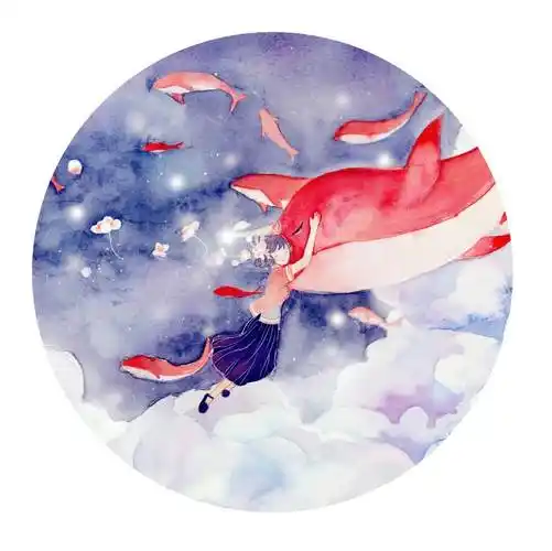 水彩画动漫人物大鱼海棠 大鱼海棠动漫图片