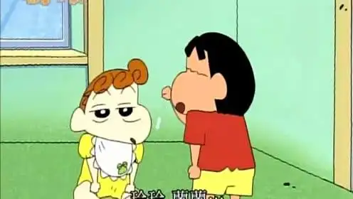 蜡笔小新:美伢担心小葵捣乱,小新帮忙挣得饼干