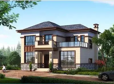 20万左右二层农村小别墅全套施工图新中式楼房