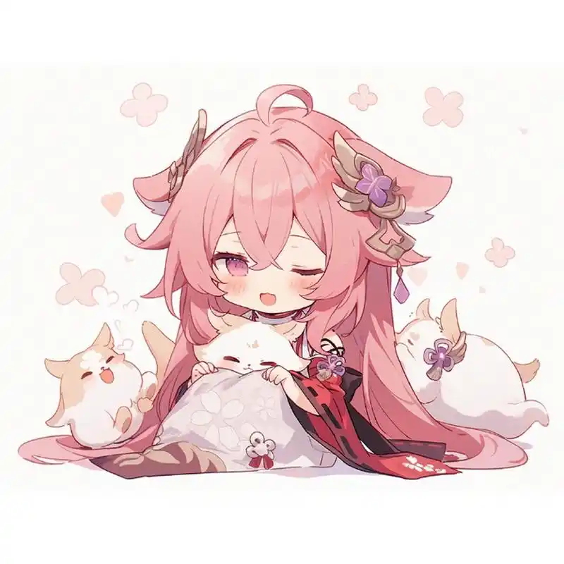 ai绘画:原神头像 八重神子 #插画