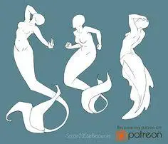 com #绘画参考学习# 美人鱼参考图  weibo.com