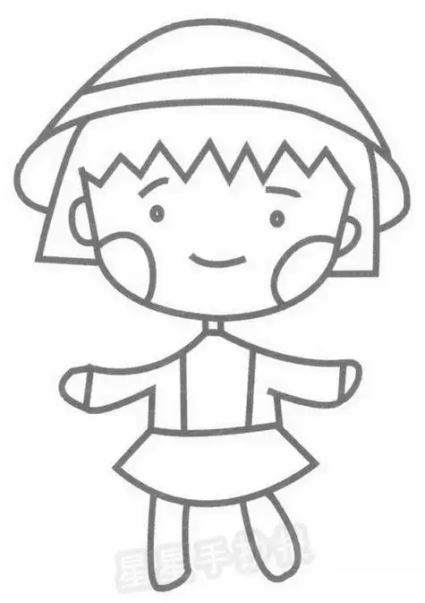 好看樱桃简笔画图片可爱的动漫人物简笔画图片樱桃小丸子樱桃简笔画