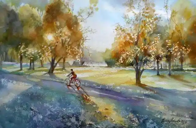 她让自己站在色彩的位置上,感知色彩在画面上来去的空间与时间