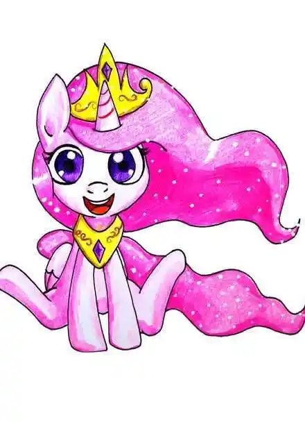 彩铅手绘小马宝莉,小时候的宇宙公主真漂亮!